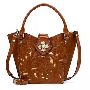 New Patricia Women's Nash Ninetta be shaped Tote Bag Tan leather